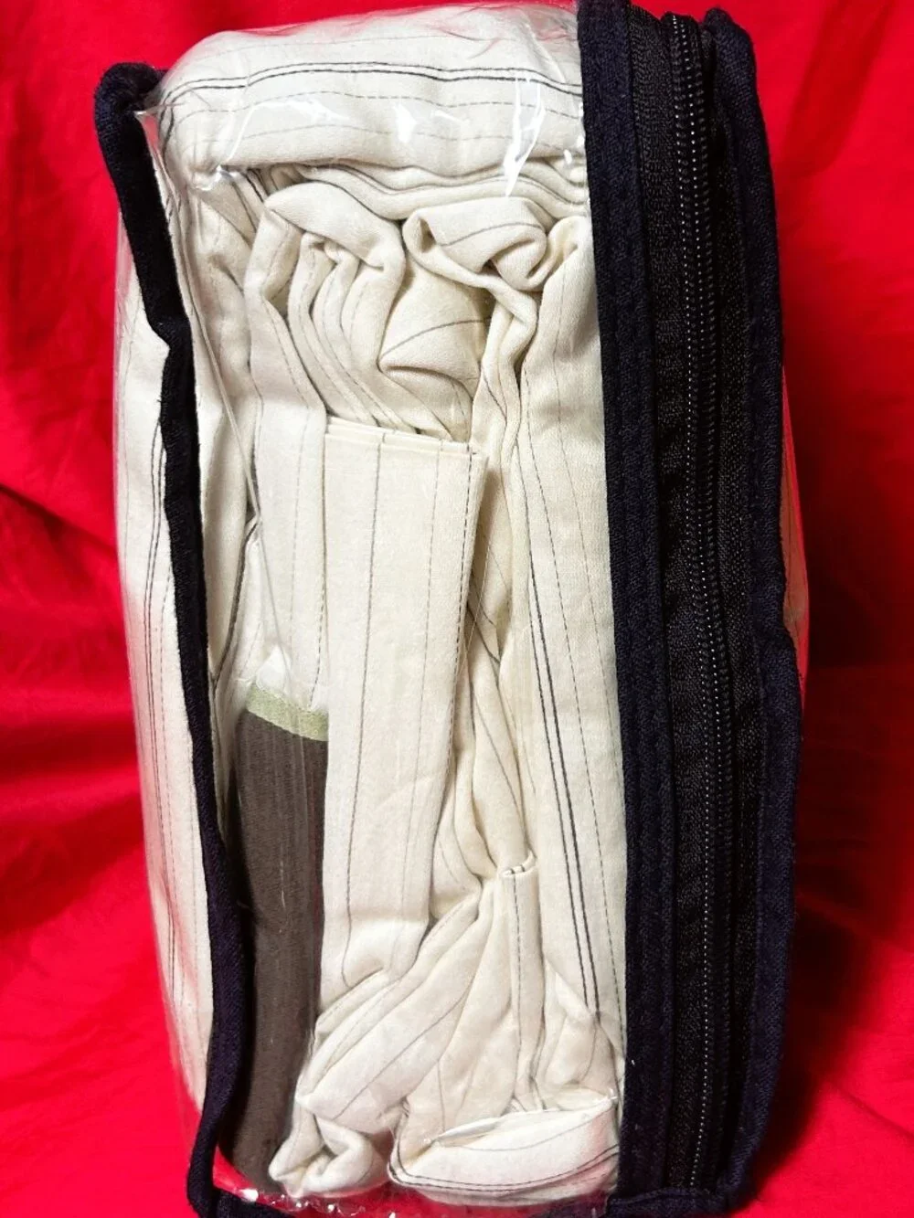 new Vintage Nautica King Cotton Sateen Deep Fitted Sheet Set~Brown tan pinstripe